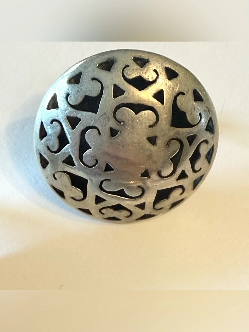 Vintage 925 Sterling Silver Openwork Modernist Brooch Pendant Earrings Mexico